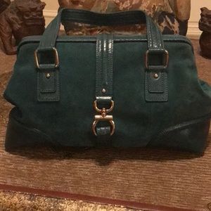 Talbots Teal Suede Satchel Bag